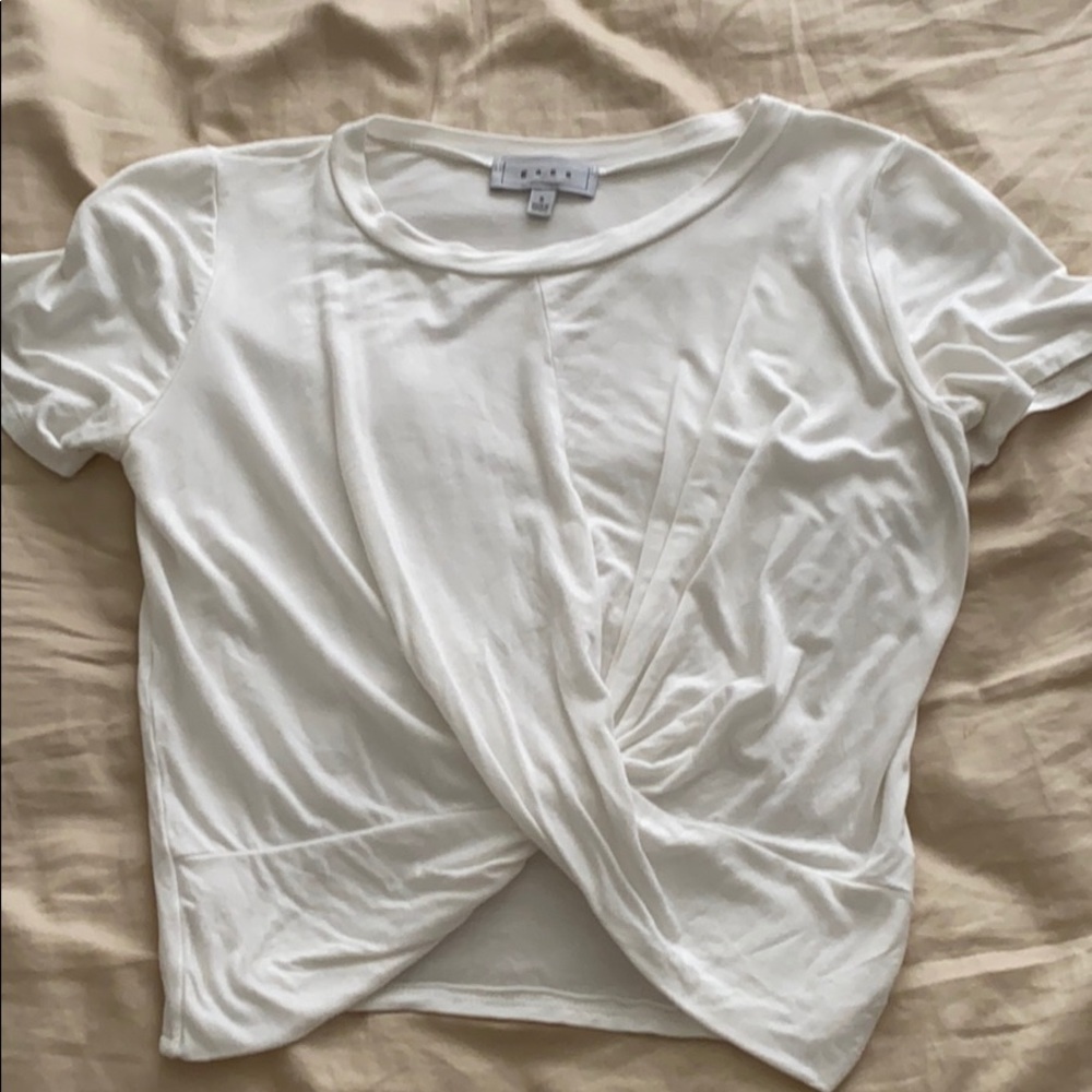 Short sleeve white crop top